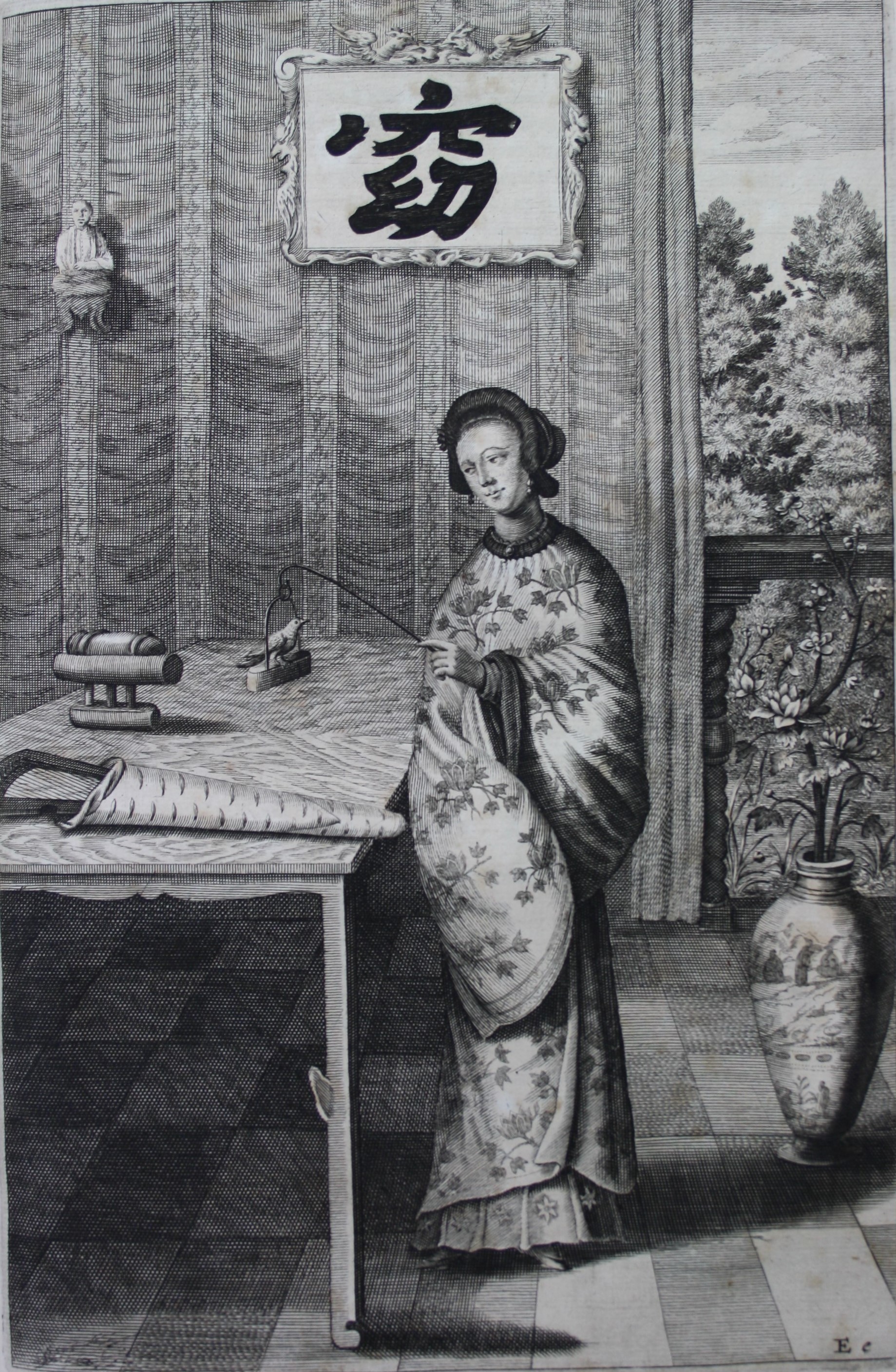 Vornehme Chinesin - Athansius Kircher, China monumentis illustrata Amsterdam 1667 (Martinus-Bibliothek Mainz, 16/789) (c) Martinus-Bibliothek
