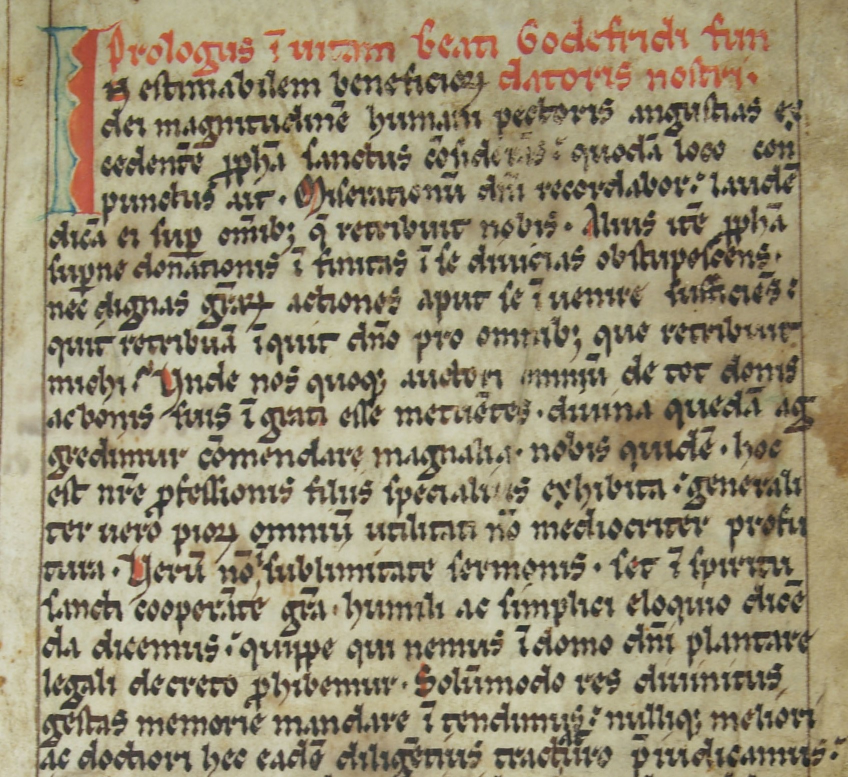 Erste Seite der Handschrift mit der Vita des Gottfried von Cappenberg in der Martinus-Bibliothek (Hs 52) (c) Martinus-Bibliothek