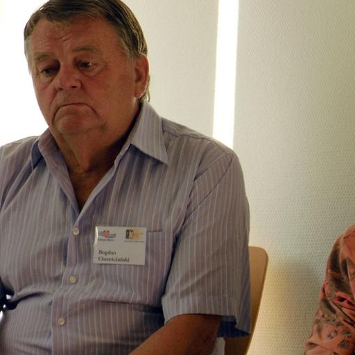 Bogdan Chrześciański mit Übersetzerin Ingrid Kossowski in Höchst/Odenwald, 2016