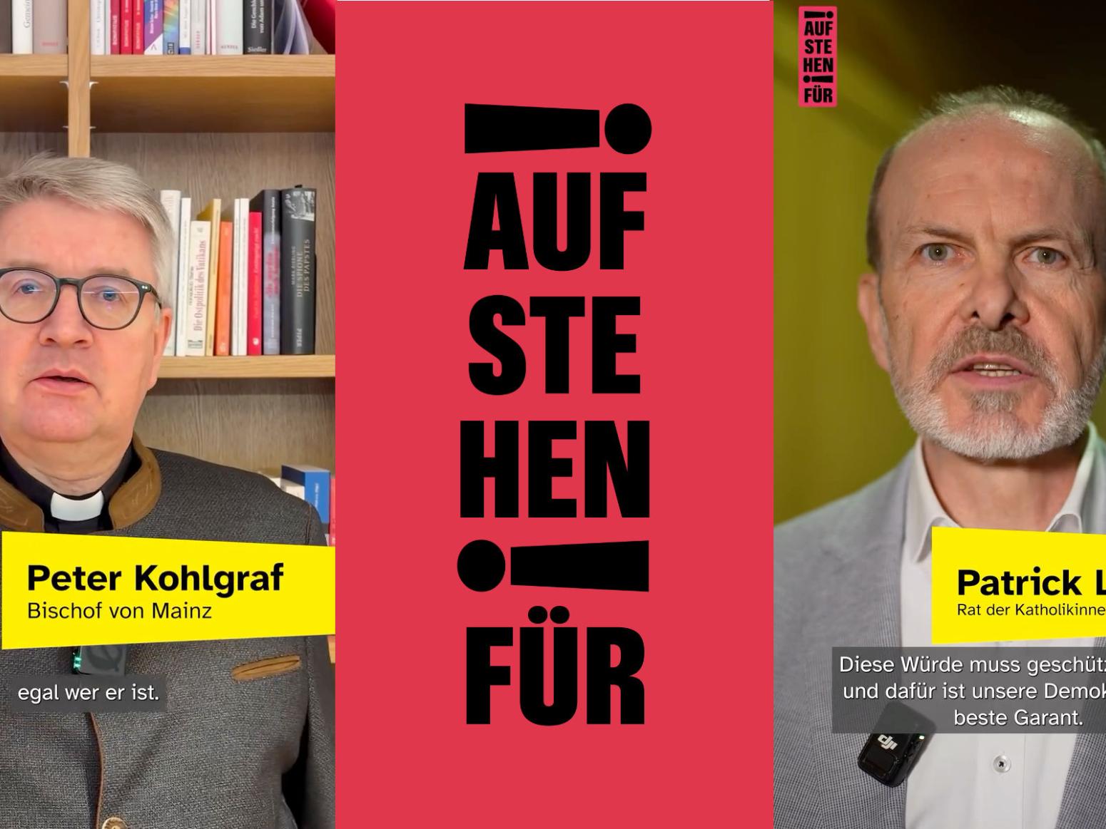 Bischof Kohlgraf u Patrick Landua bei aufstehen für