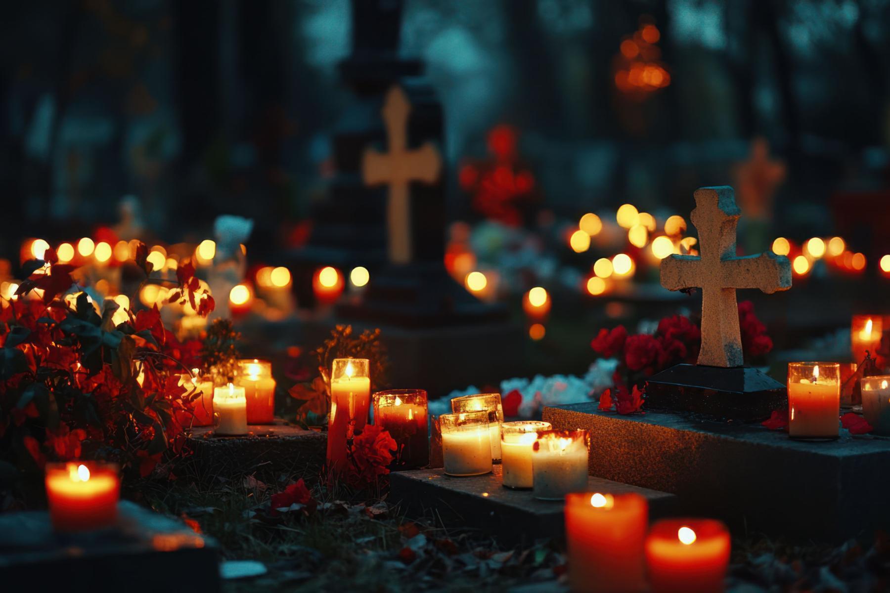 Kerzenmeer am Friedhof