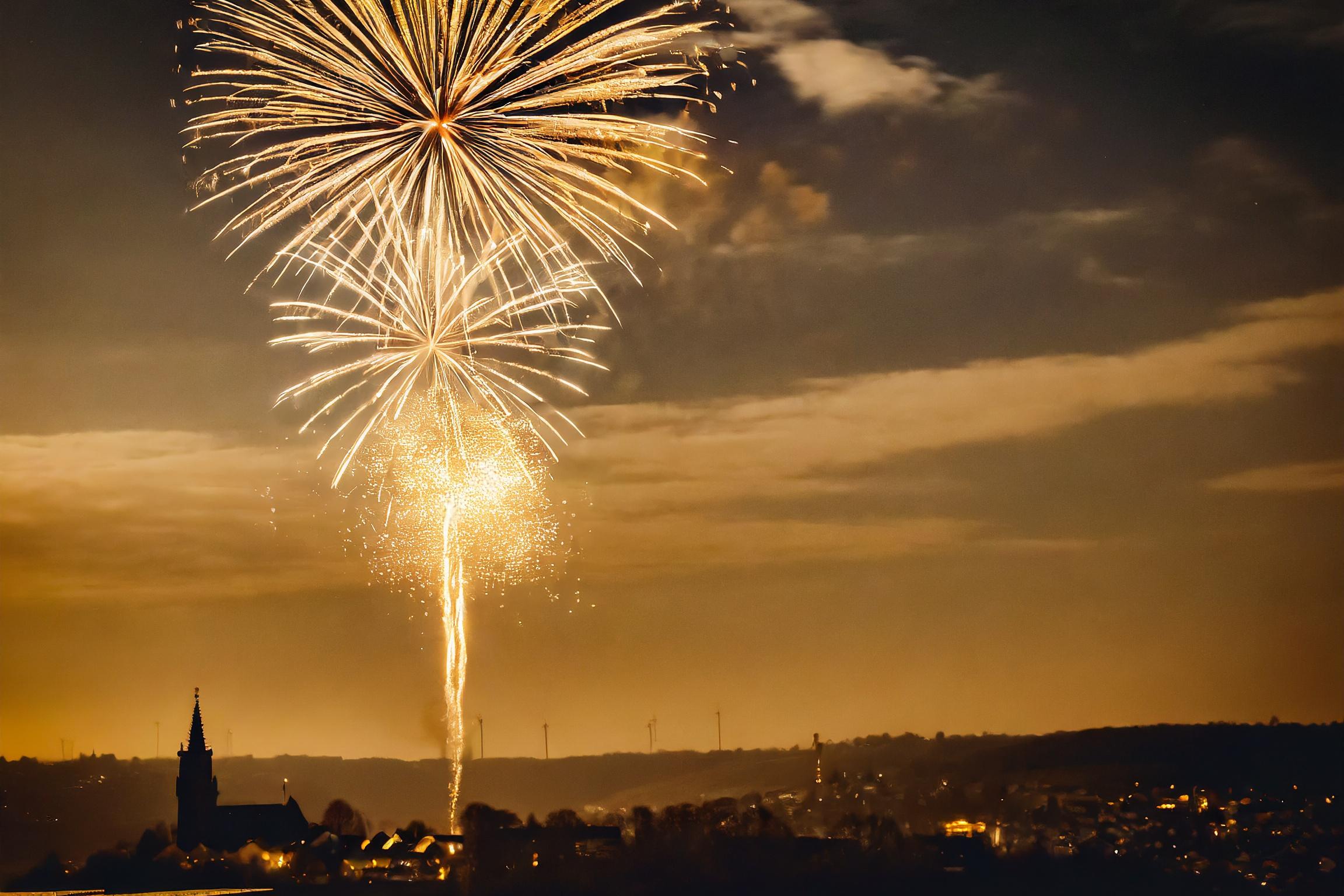 Silvester Feuerwerk am Himmel von Rheinhessen 41815