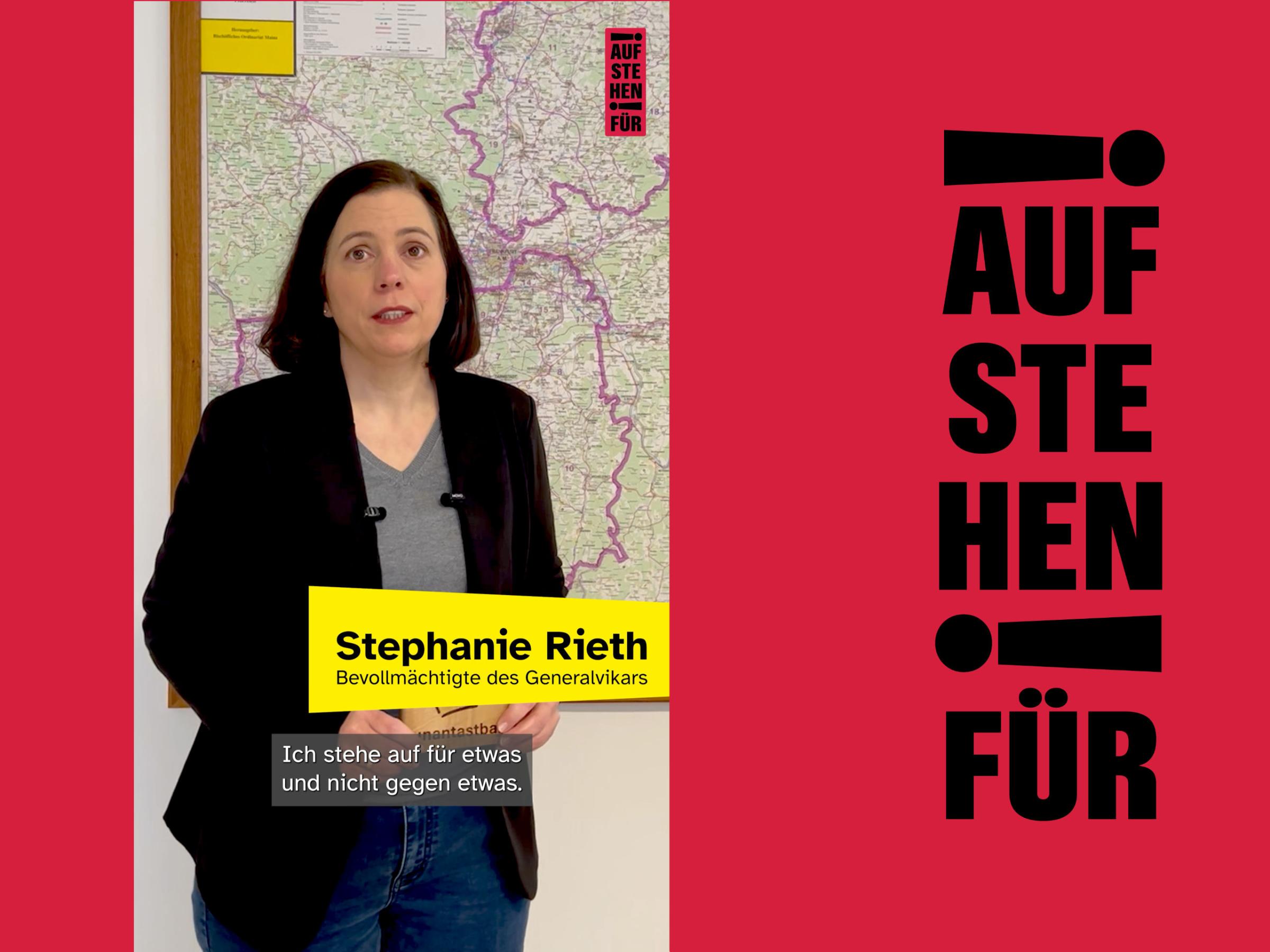 Stephanie Rieth bei der Initiative 'Aufstehen für'