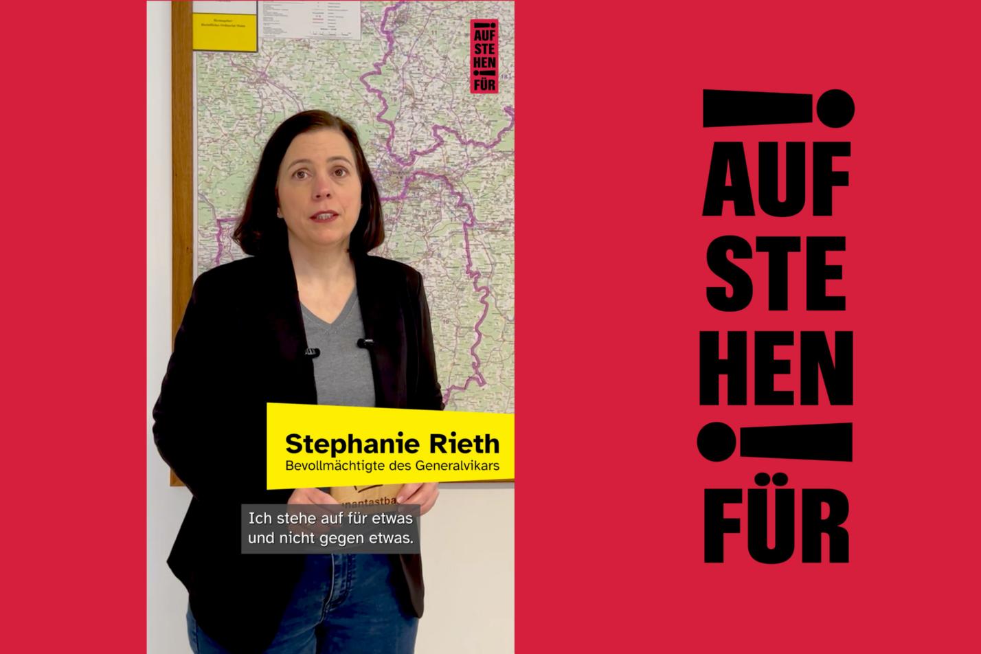 Stephanie Rieth bei der Initiative 'Aufstehen für'