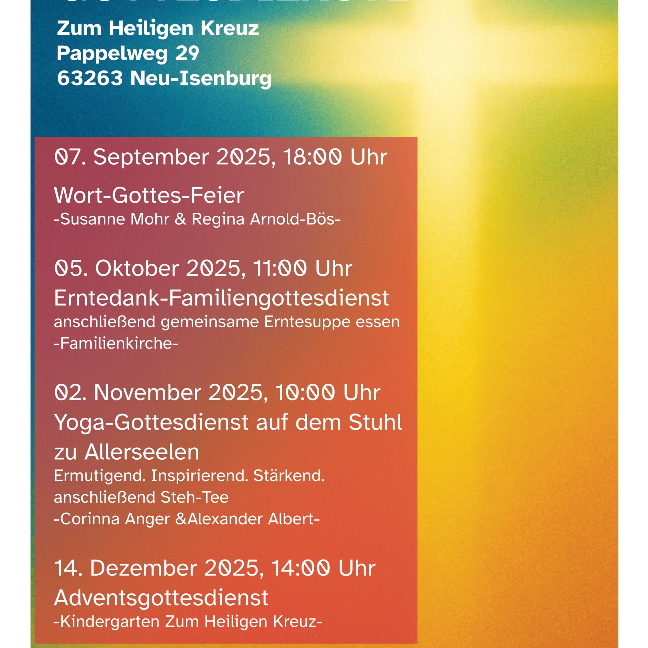 Besondere Gottesdienste 2025