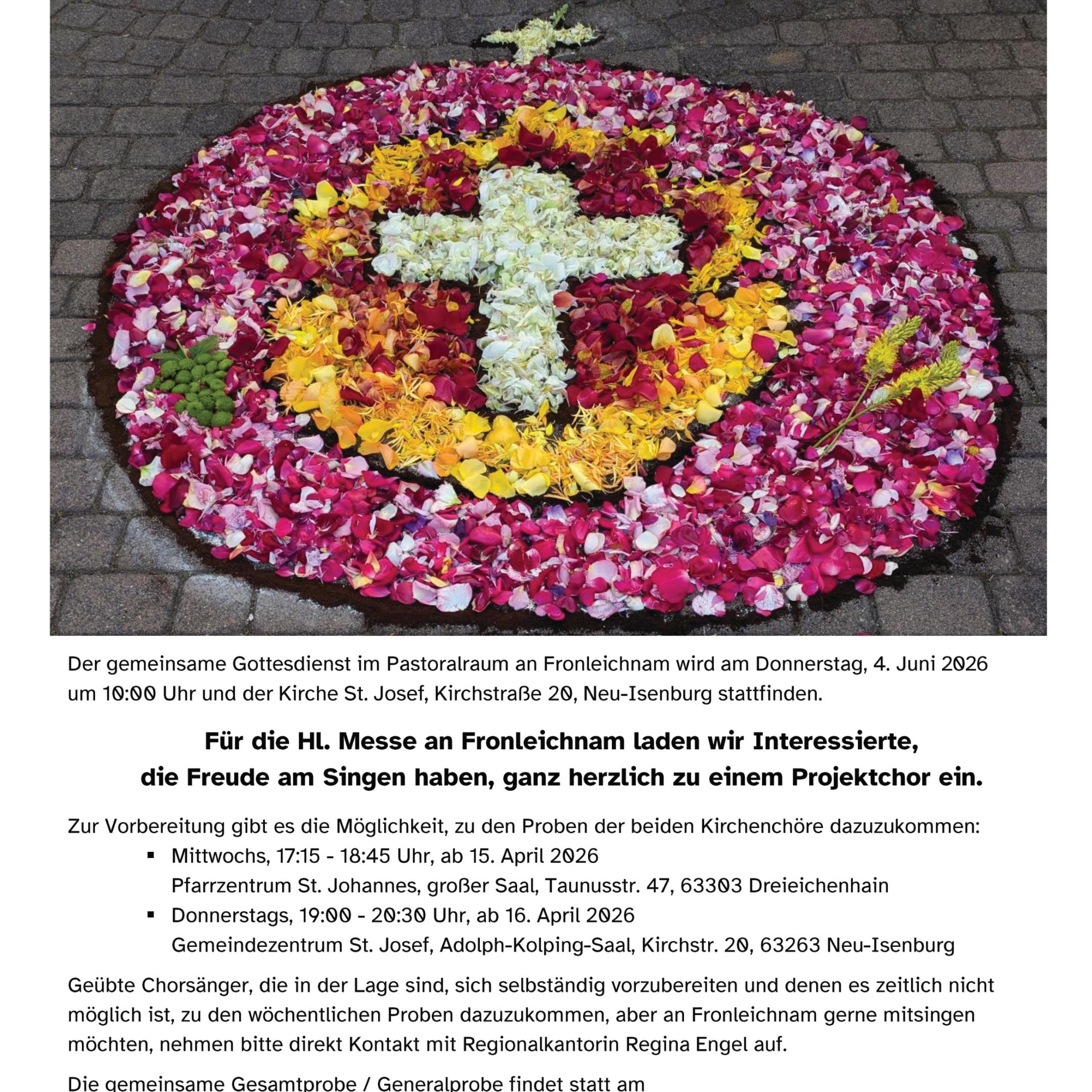 Projektchor Fronleichnam 2026