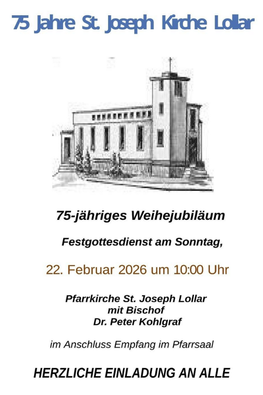 75 Jahre St. Josef-Kirche Lollar (c) V. Rink-Schieferstein 75 Jahre St. Josef-Kirche Lollar