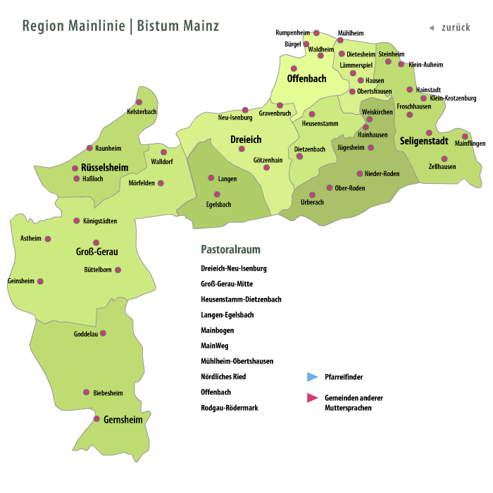 Bistumskarte Mainlinie (c) Bistum Mainz | sensum.de Bistumskarte Mainlinie