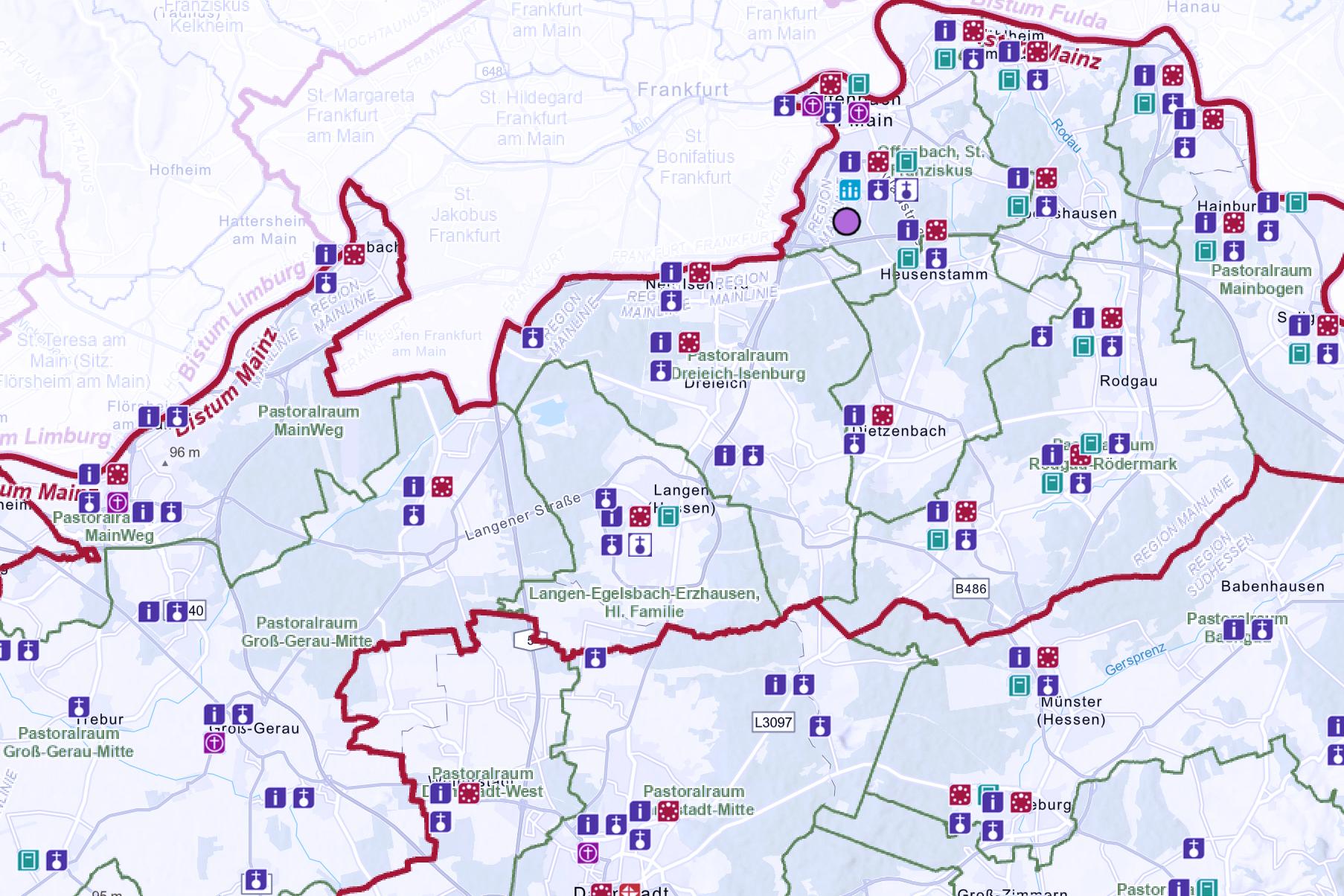 Screenshot Bistumsatlas (c) Bistum Mainz Screenshot Bistumsatlas