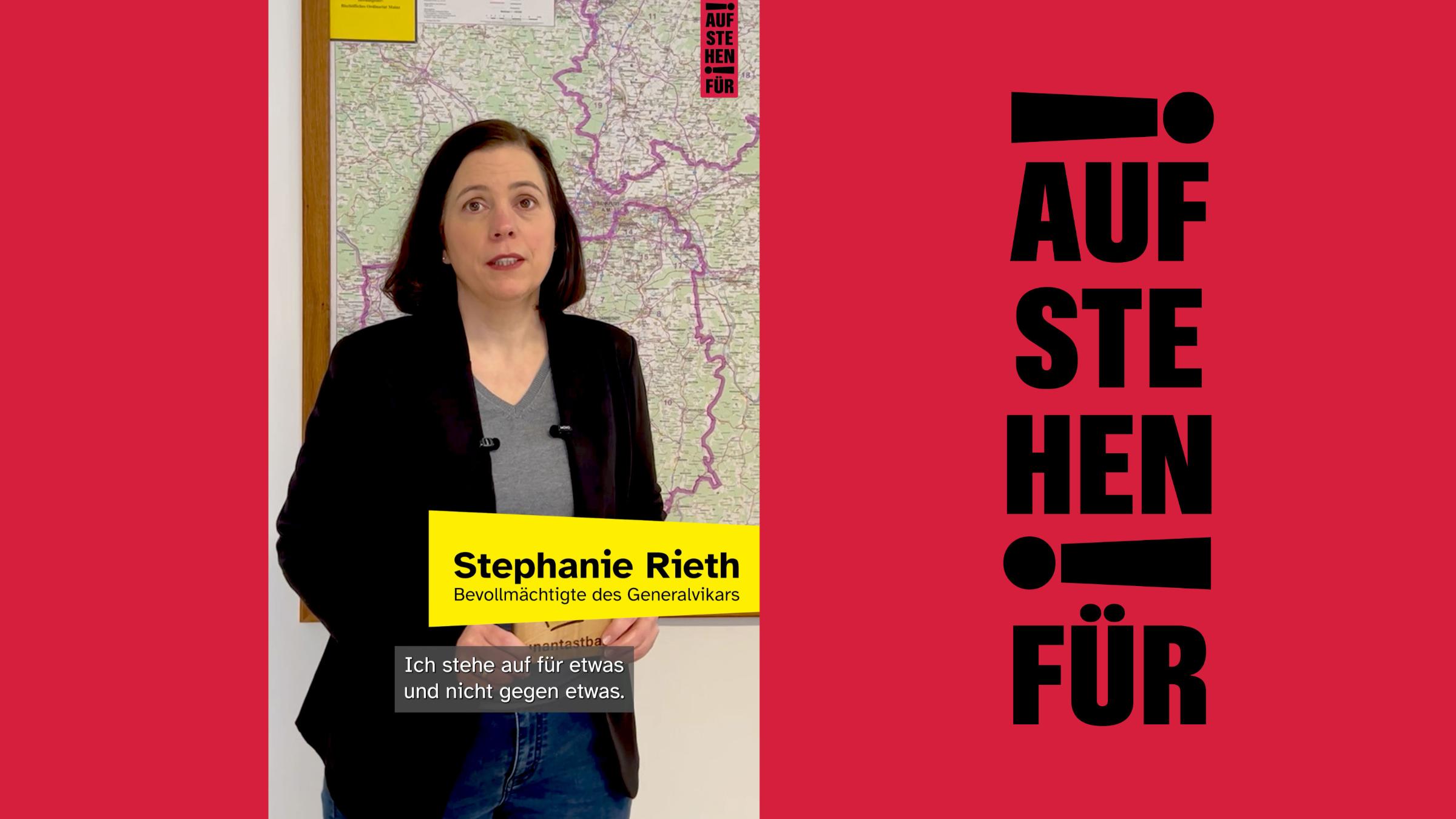 Stephanie Rieth bei der Initiative 'Aufstehen für'